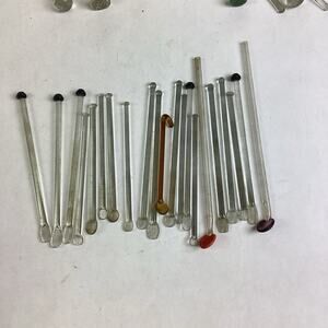 Crystal Glass Clam Shell Condiment Spoons Vintage Lot of 21